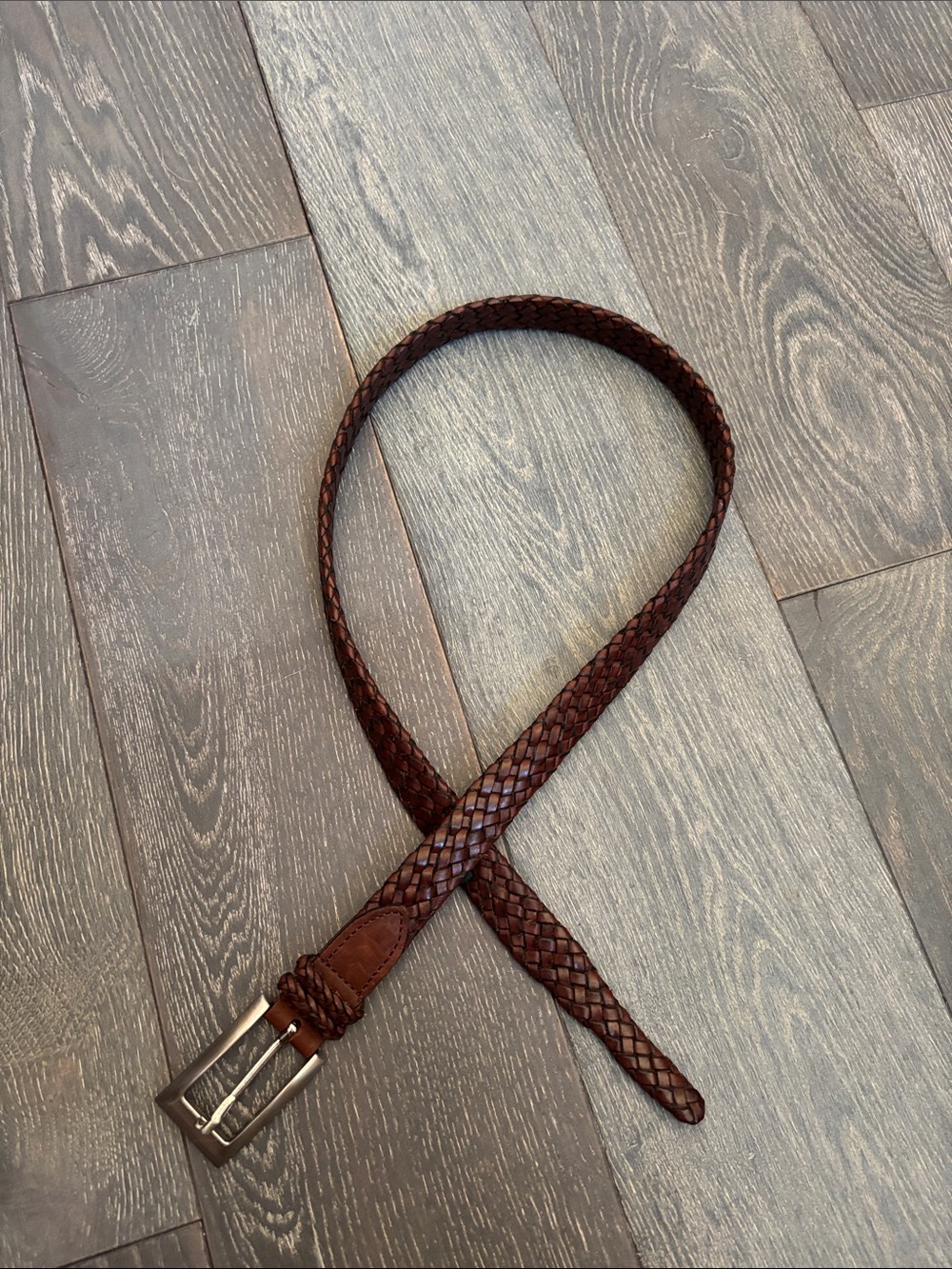 Cole Haan Braided Leather Belt in Brown